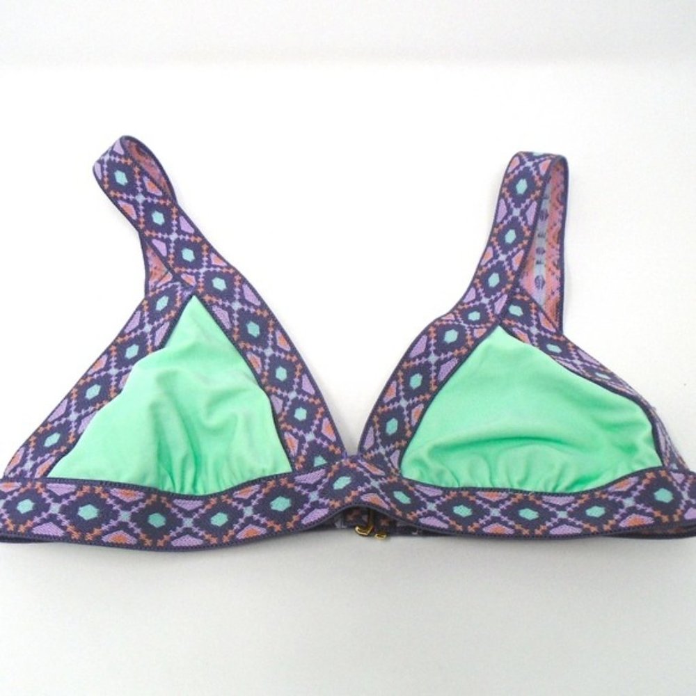 BANDAGE AZTEC PRINT MINT & PURPLE BIKINI - Picture 5 of 6